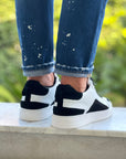 SNEAKERS EXSTRA BIANCO +CAMOSCIO NERO