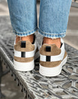 SNEAKERS EXSTRA BIANCO +CAMOSCIO TAUP
