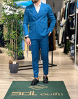 ABITO ADDAMS GESSATO BLU