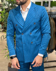 ABITO ADDAMS GESSATO BLU