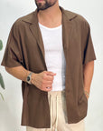 CAMICIA MEZZA MANICA MISTO LINO SDL