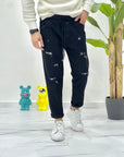 JEANS NERO CON ROTTURE ED ELASTICO IN ITA 505