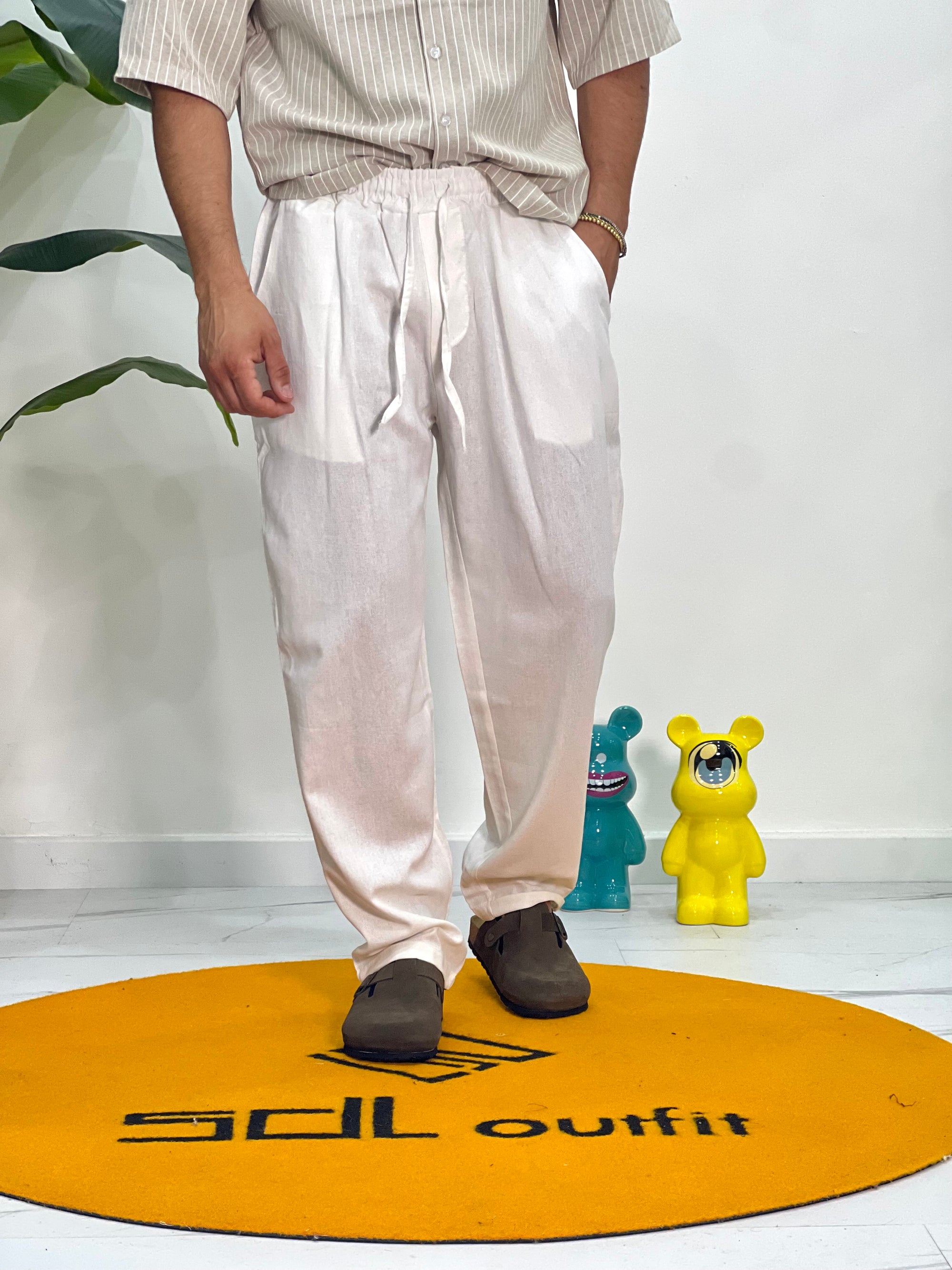 PANTALACCIO FONDO AMPIO IN LINO 383 SDL