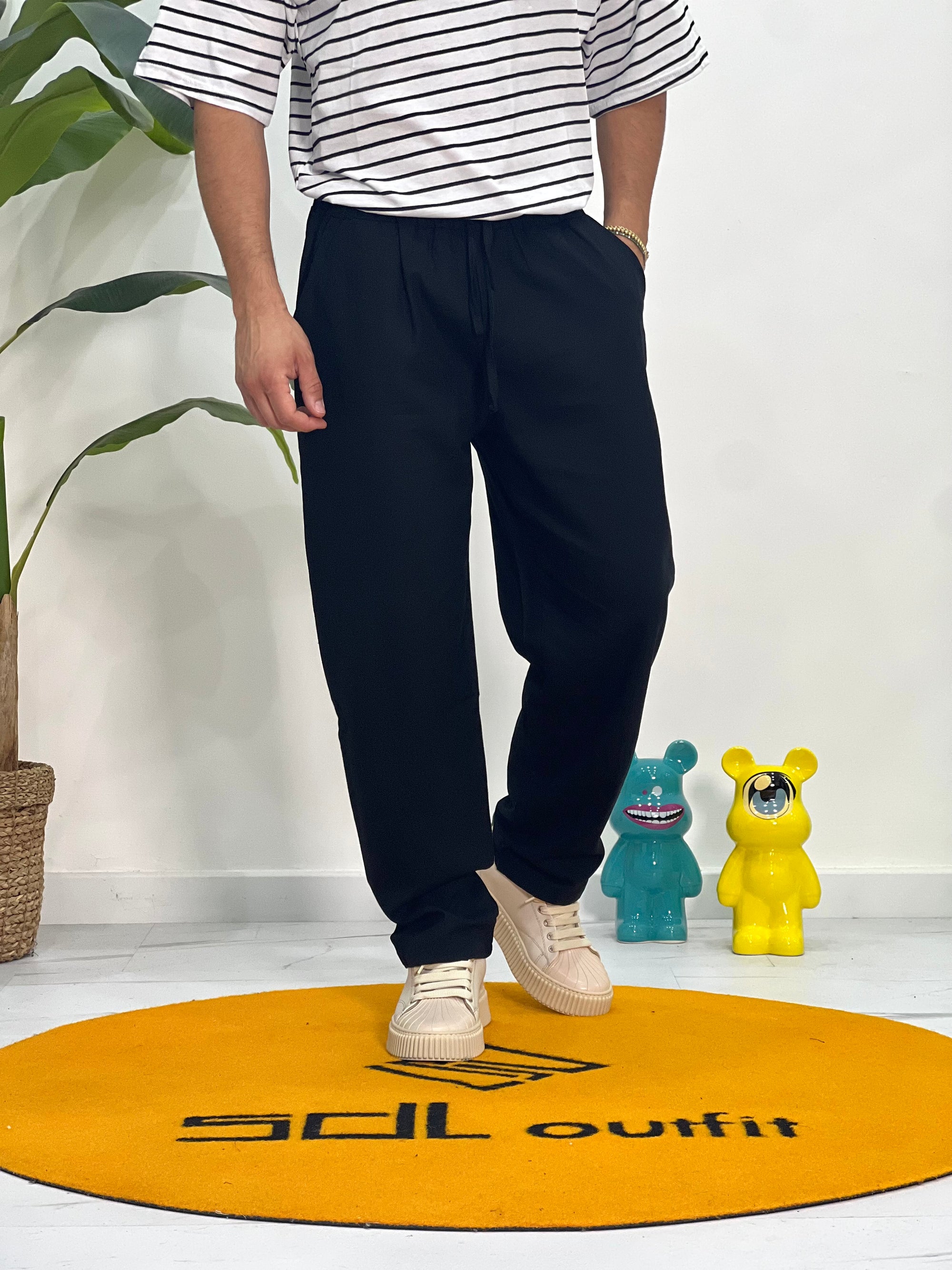 PANTALACCIO FONDO AMPIO IN LINO 383 SDL