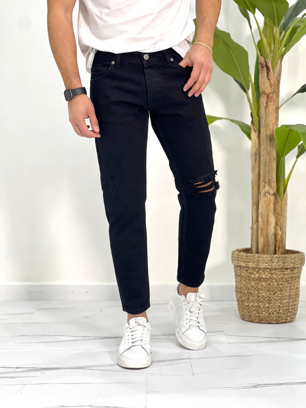 JEANS NERO CON ROTTURE 2.0 SDL OUTFIT