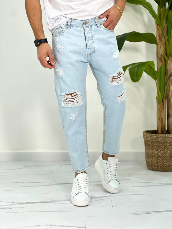 JEANS CARROT FIT DOPPIO MARMO CON ROTTURE SDL OUTFIT