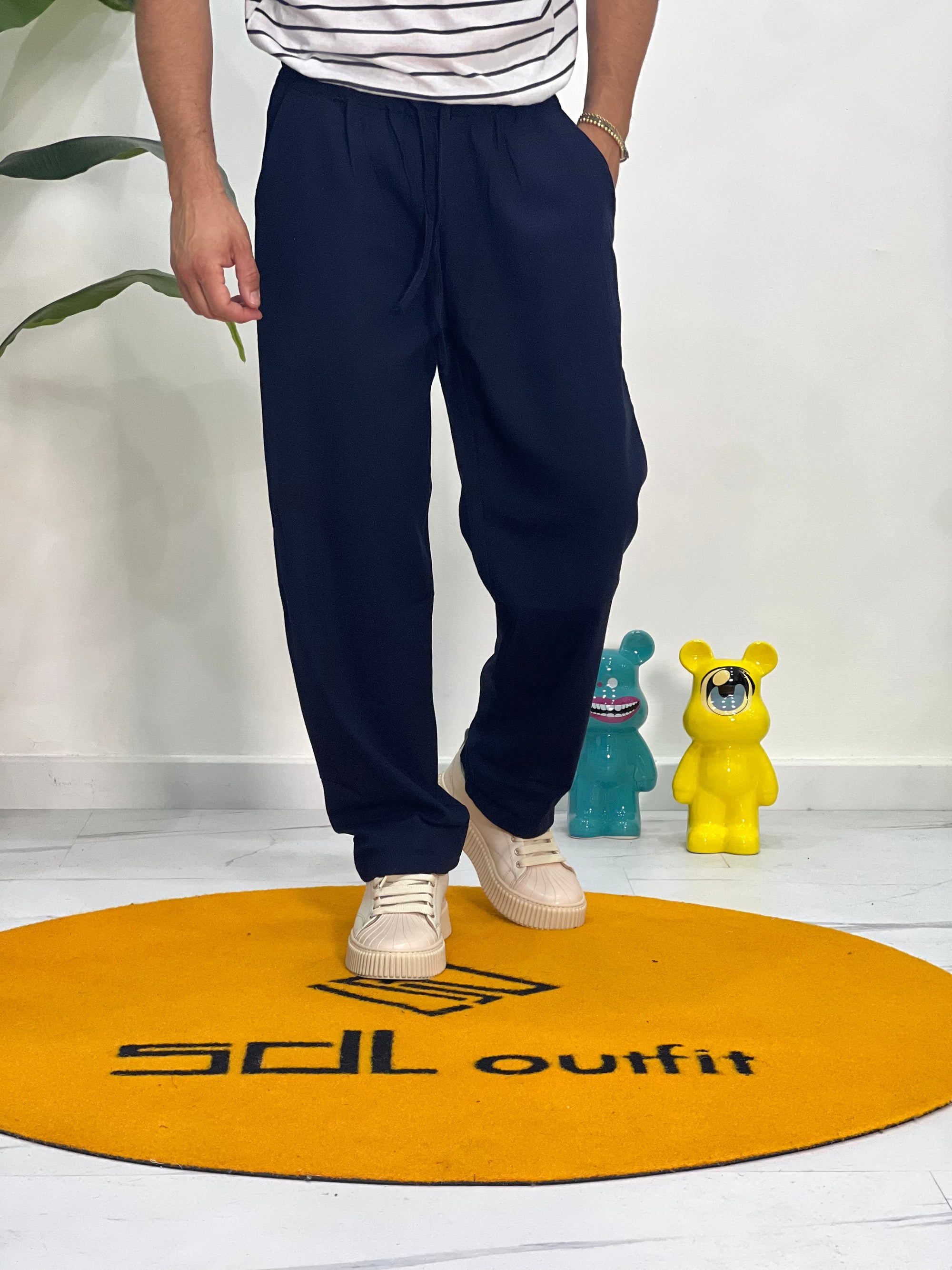 PANTALACCIO FONDO AMPIO IN LINO 383 SDL
