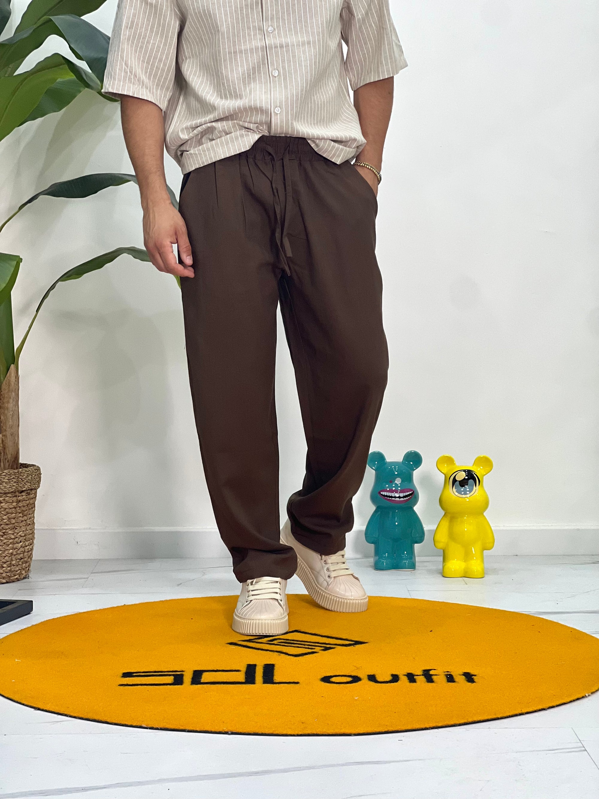 PANTALACCIO FONDO AMPIO IN LINO 383 SDL