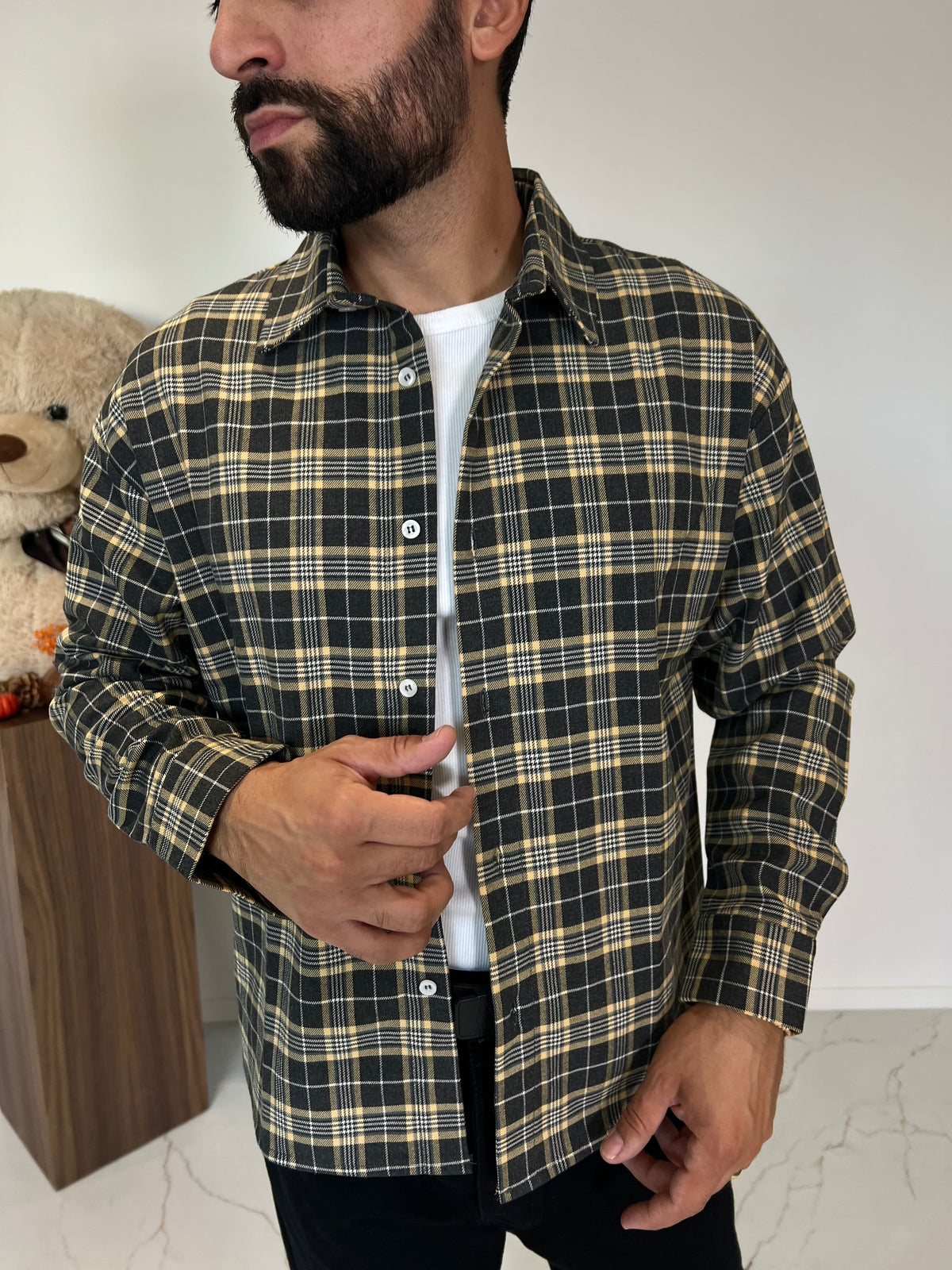 CAMICIA QUADRI GIALLA SDL