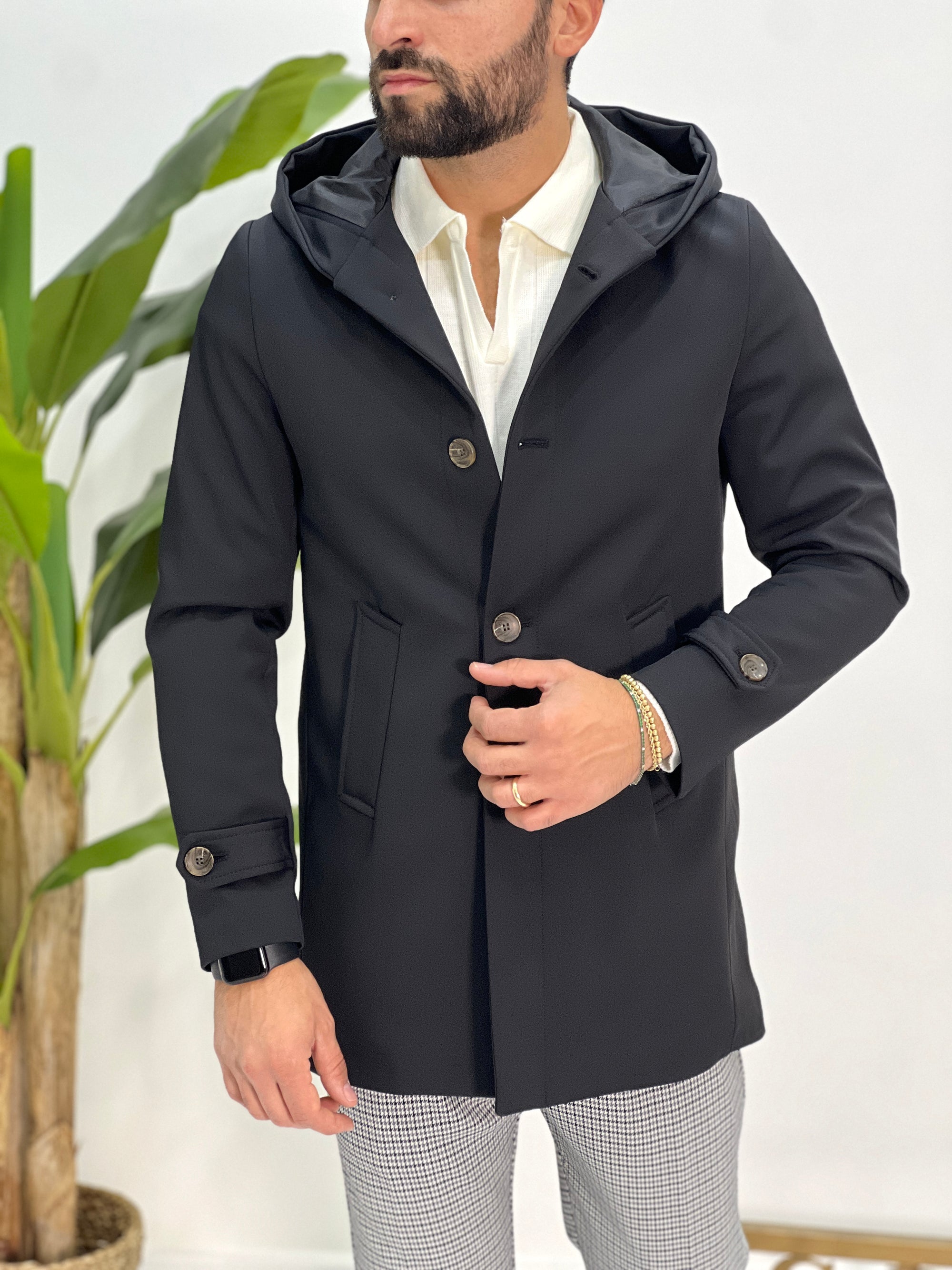 TRENCH CON CAPPUCCIO SDL OUTFIT