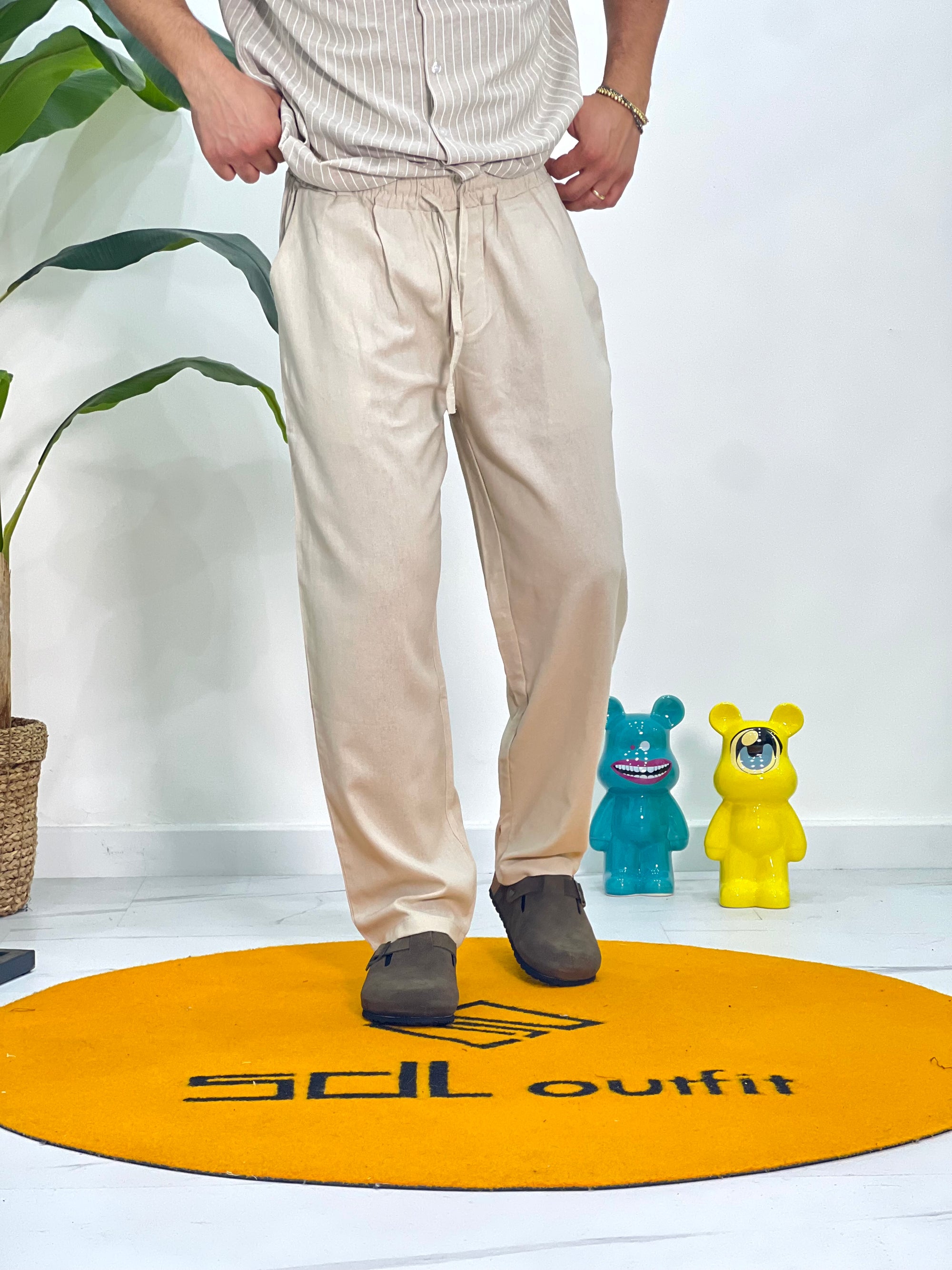 PANTALACCIO FONDO AMPIO IN LINO 383 SDL