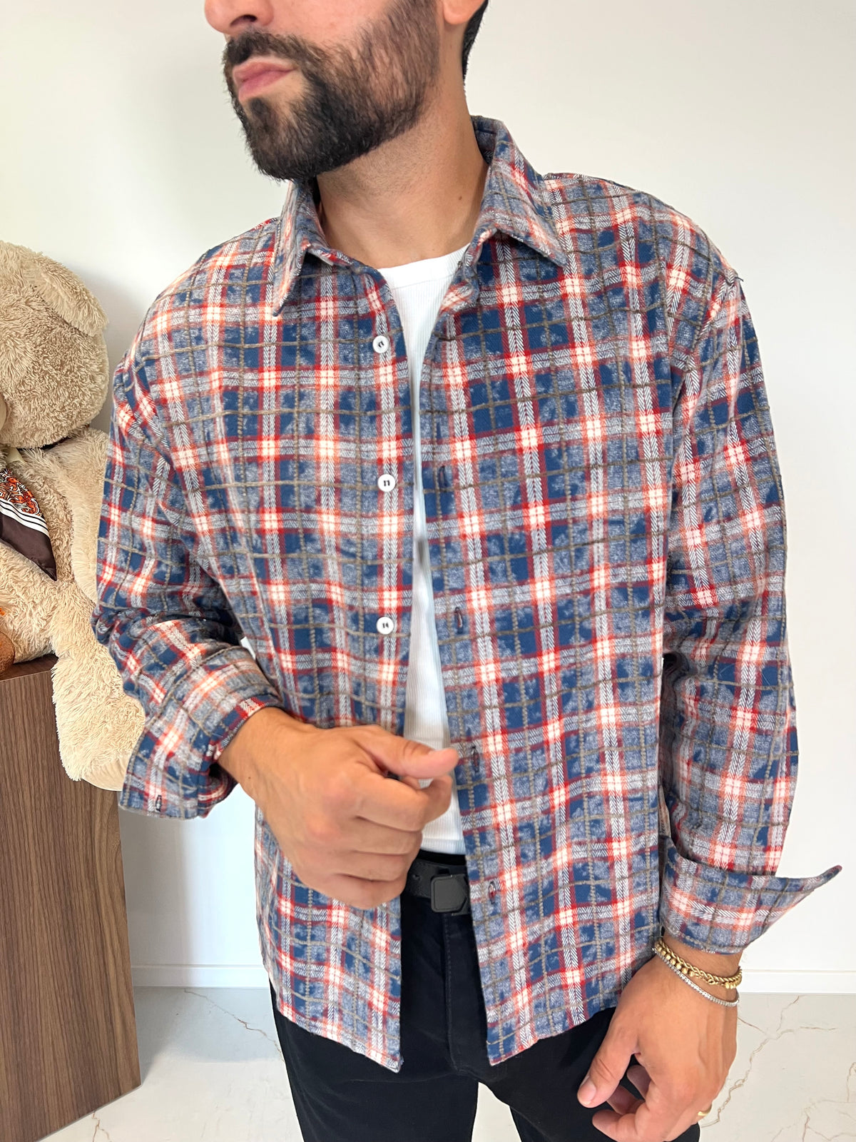 CAMICIA QUADRI ROSSO SDL